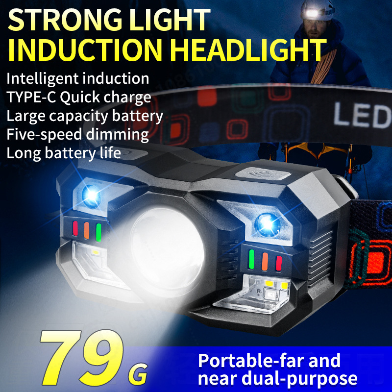 Running Headlamp - مصباح رأس LED يعمل بالحث مع