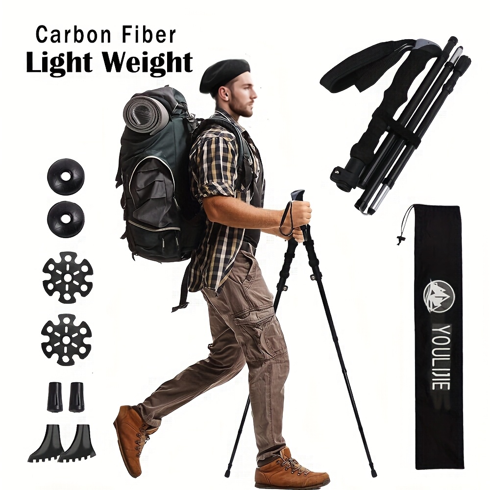 Trekking Pole Carbon - عبوتان من العصي القابلة للطي المصنوعة