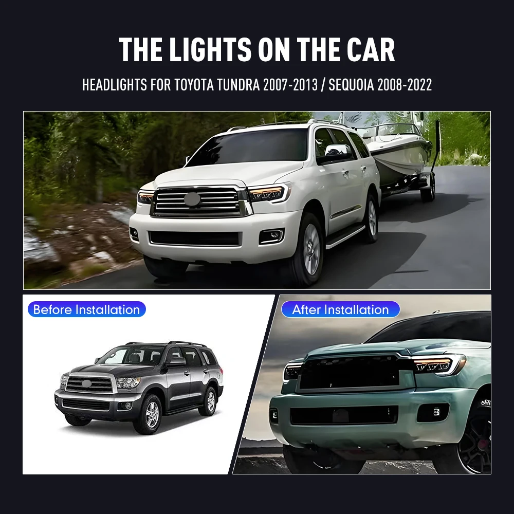 Running Headlamp - مصباح أمامي لسيارة تويوتا سيكويا 2008-2022